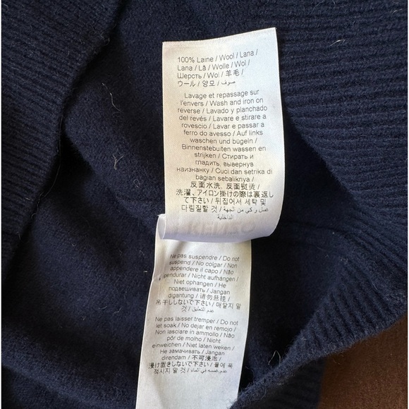 Kenzo Paris Navy Sweater With Boke Flower Crest 100% wool - Picture 11 of 12